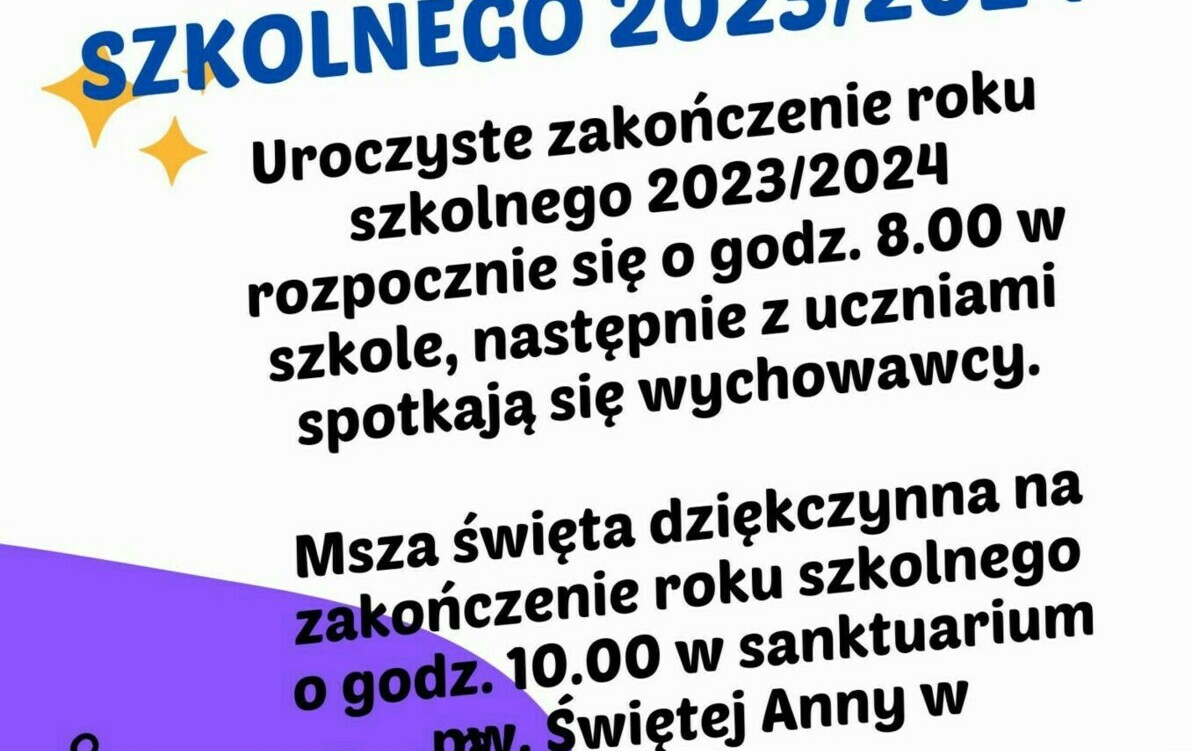 Zdjęcie do Zakończenie roku szkolnego 2023/2024