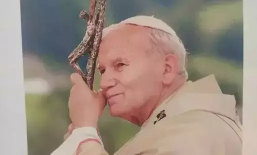 Plakat przedstawiajacy Ojca Świętego  Jana Pawłą II