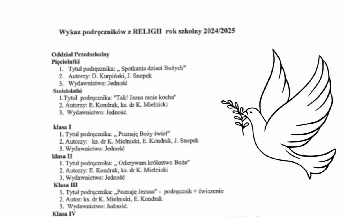 Zdjęcie do Wykaz podręcznik&oacute;w z Religii na rok szkolny 2024/2025.