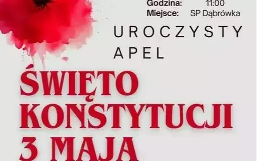 Plakat dotyczący informacji Święta Konstytucji 3 maja
