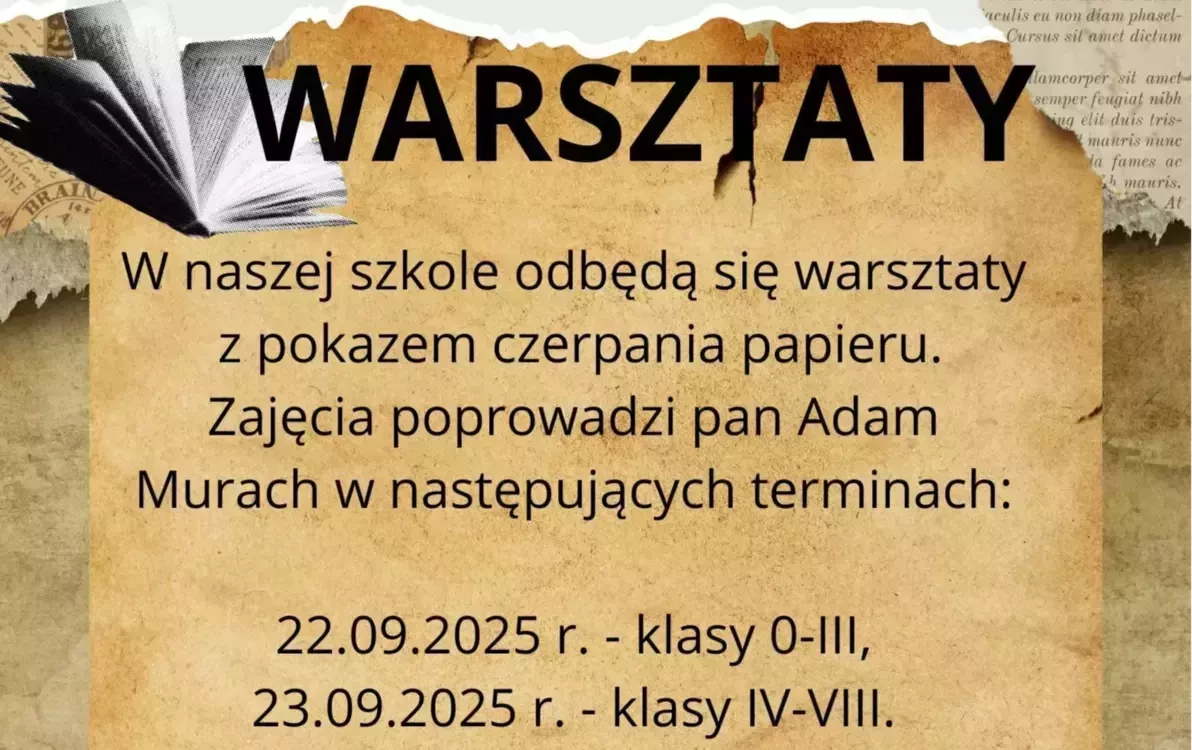 Zdjęcie do Warsztaty czerpania papieru!